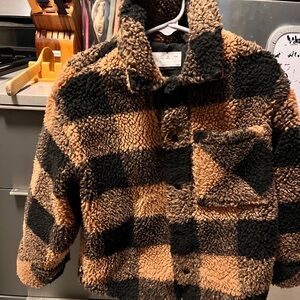 Ara Kids Black and Tan Checkered Puffer Jacket